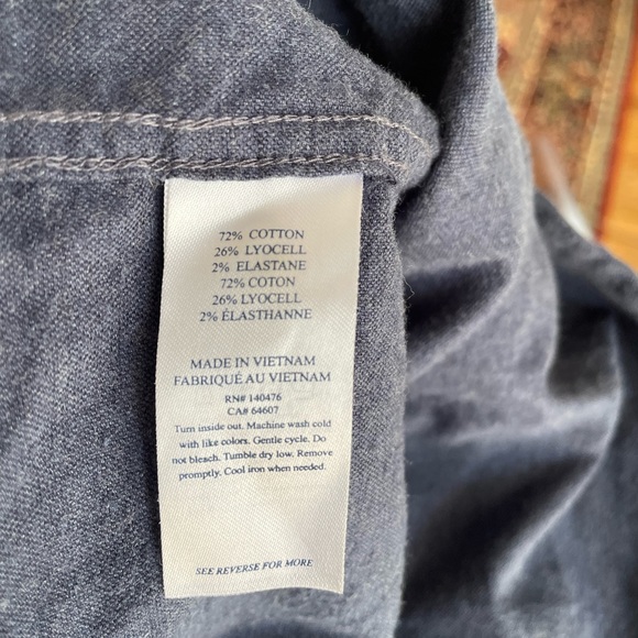 Faherty Dark Blue Casual Button Down Shirt - Picture 3 of 3